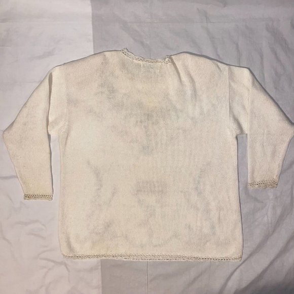 Vintage Collen's Collectables Women's Floral Knit Sweater W/ Shoulder Pads - L - Picture 12 of 12